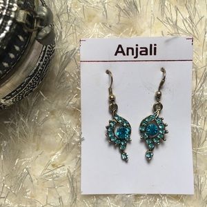 Silver & Aqua Blue Small Chandelier Earrings
